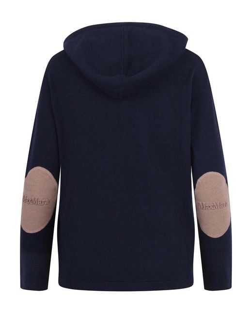 Max Mara Blue Heroic Hooded Wool Sweatshirt
