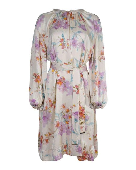 Herno White Dress Made Of Satin