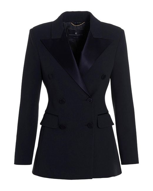 Ermanno Scervino Blue Double Breast Blazer Jacket