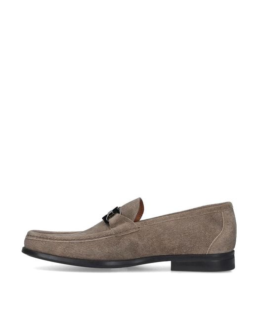 Ferragamo Gray Suede Loafers for men