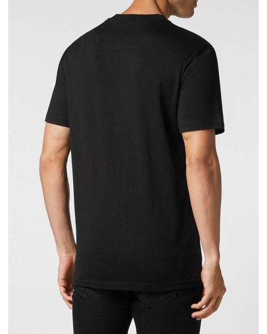 Philipp Plein Black T-Shirt Round Neck Ss Gothic Plein for men