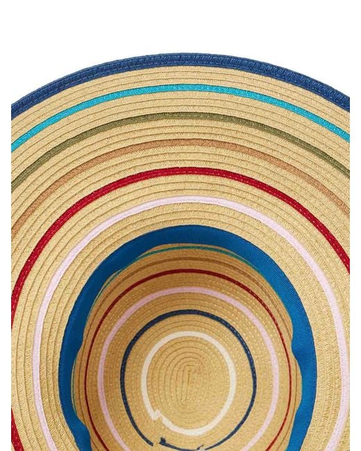 Paul Smith Natural Classic Multistripe Raffia Hat Ps