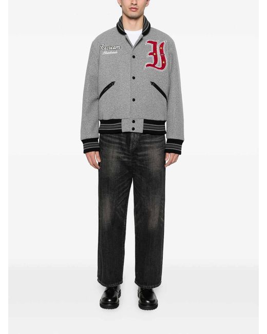 ICECREAM Gray Cotton Bomber Jacket for men