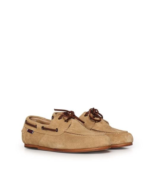 Sebago Brown Owen Tumbled Suede Loafers for men