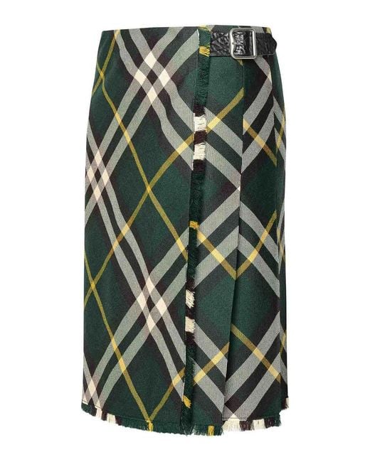 Burberry Green Wool Skirt