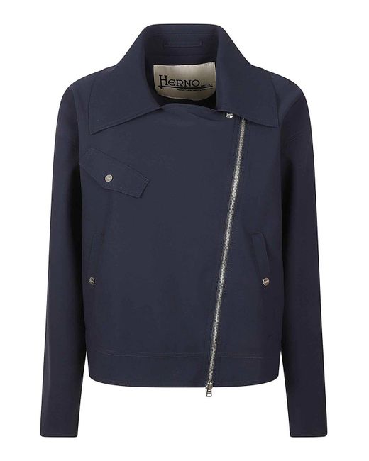 Herno Blue Tech Fabric Jacket