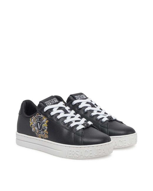 Versace Jeans Couture Blue Court Baroque Emblem Sneakers