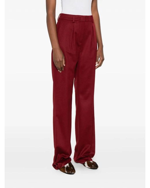 Max Mara Red Carbone Long Trouser Raspberry
