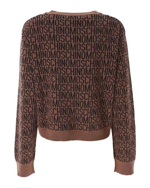 Moschino Brown Logo Sweater