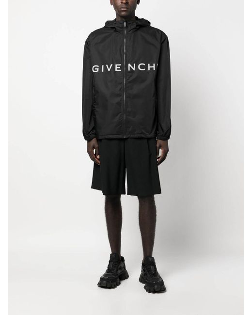 Givenchy Black Logo-print Windbreaker for men