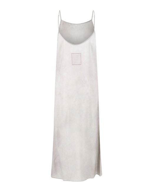 Uma Wang White Anaya Midi Silk Blend Dress