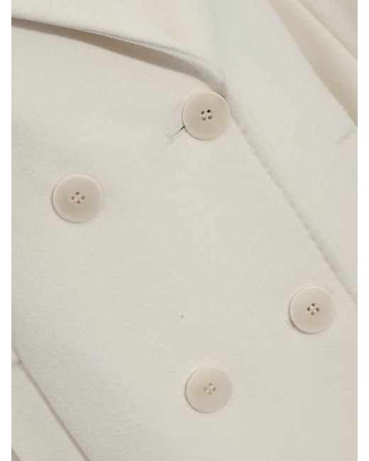 Max Mara White Agenda Oversized Wool Coat