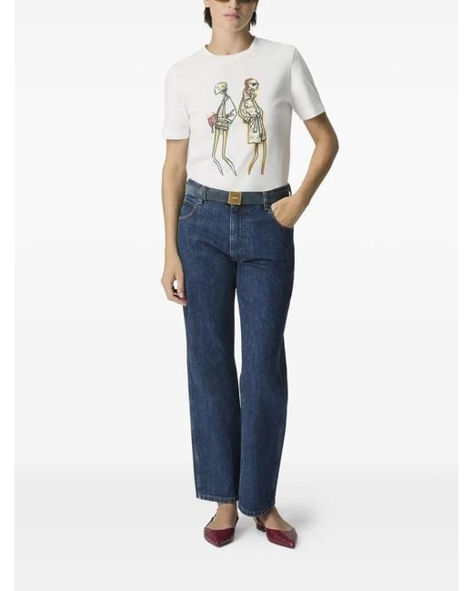 Missoni White Graphic- Print T-Shirt