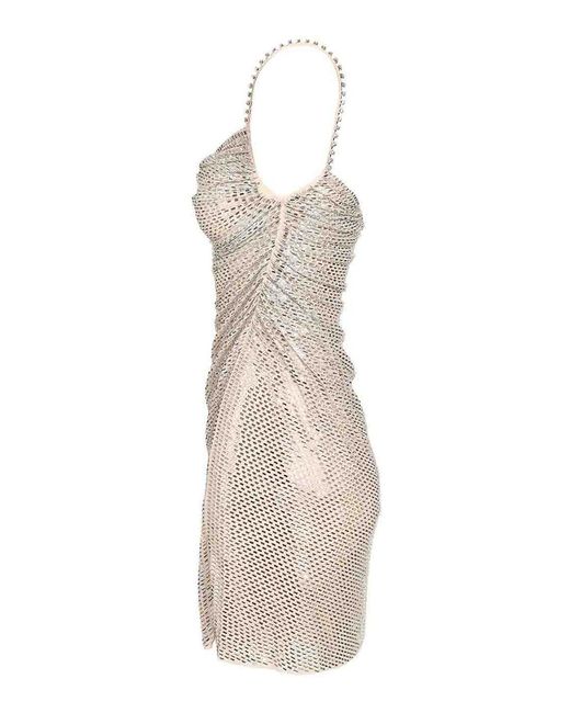Self-Portrait Natural Draped Mini Dress