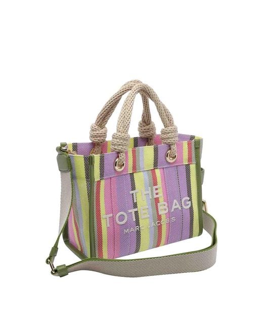 Marc Jacobs Pink The Stripe Mesh Small Tote Bag