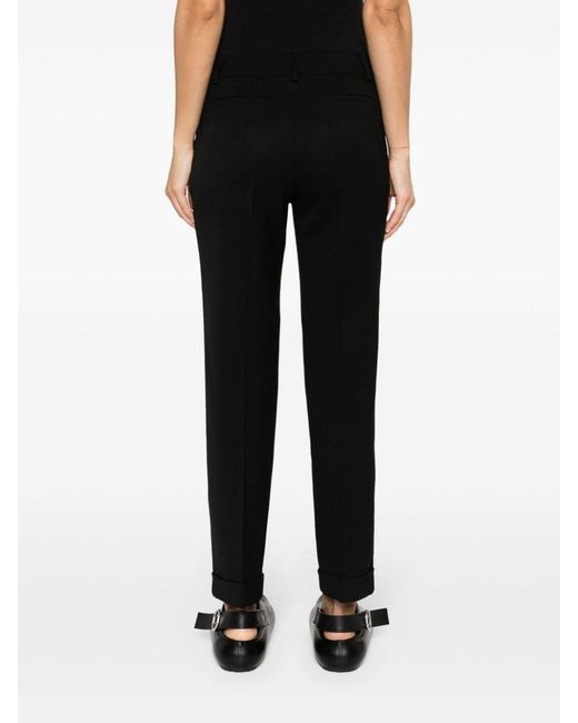 P.A.R.O.S.H. Black Slim-Fit Tailored Trousers