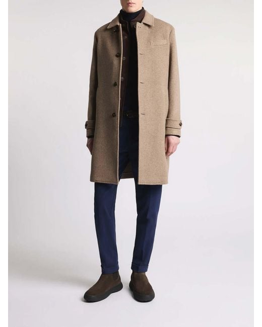 Fay Natural Easy Coat With Hook for men
