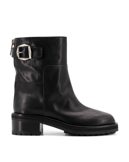 Jimmy Choo Black Brooklyn Leather Ankle Boots