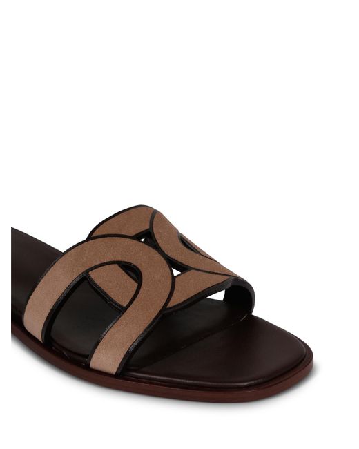 Tod's White Leather Sandals With Chain Detail