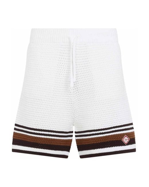 Casablanca White Crochet Shorts for men