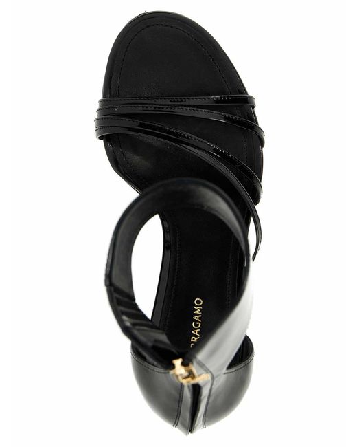 Ferragamo Black 'Clethra' Sandals