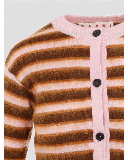 Marni Brown Virgin Wool Cardigan