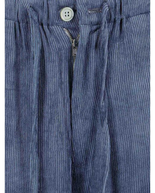 MYTHINKS Blue Ribbed Trousers