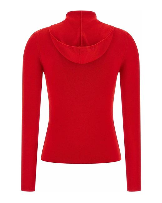 Victoria Beckham Red Wool Cardigan