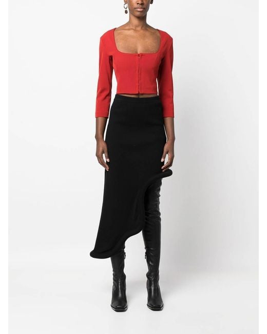 Acne Red Cropped Blouse