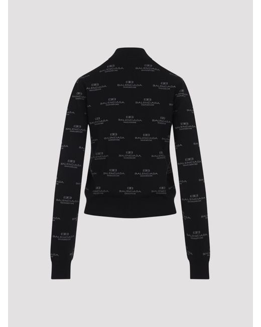 Balenciaga Black All-Over Zip-Up Cardigan