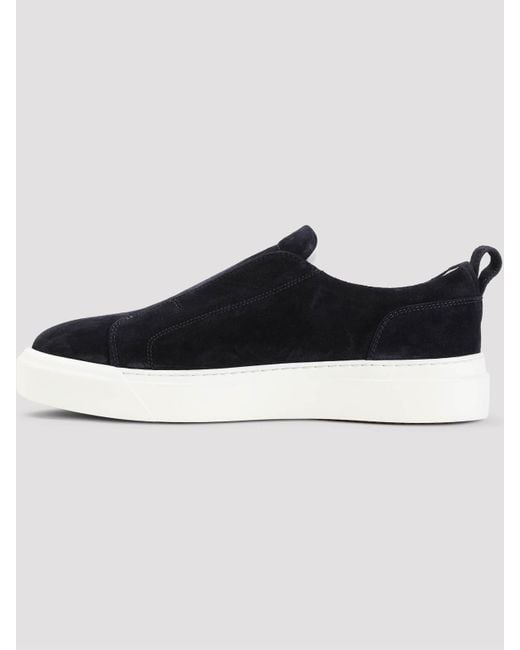 Kiton Black Calf Leather Sneakers for men
