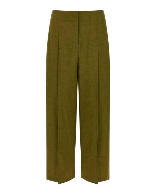 Theory Green Deep Pleat Pants