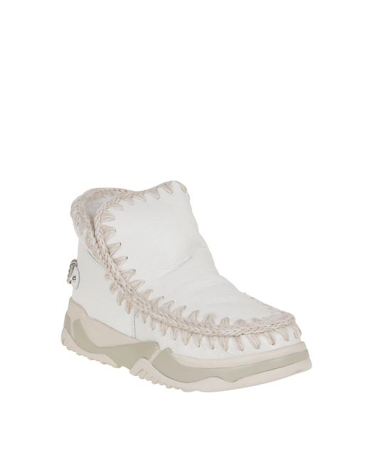 Mou White Eskimo Rhinestone Logo Sneakers