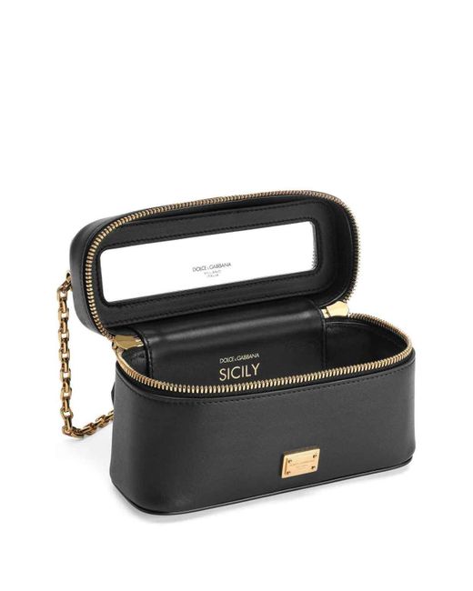 Dolce & Gabbana Black Sicily Cube Shoulder Bag