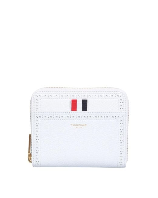 Thom Browne White Wallet With Zip