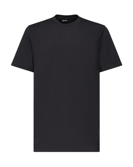 Zegna Black Cotton T-Shirt for men
