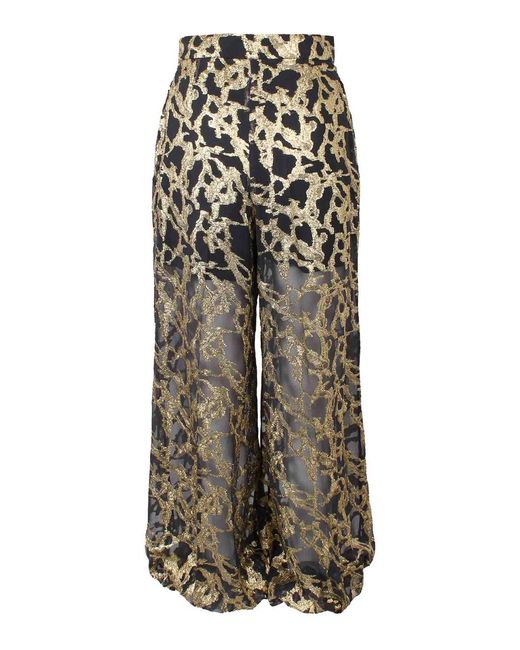 Nina Ricci Black Harem Pants With Marble Pattern