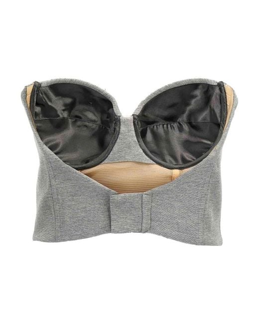 GIUSEPPE DI MORABITO Gray Top Cropped Bustier