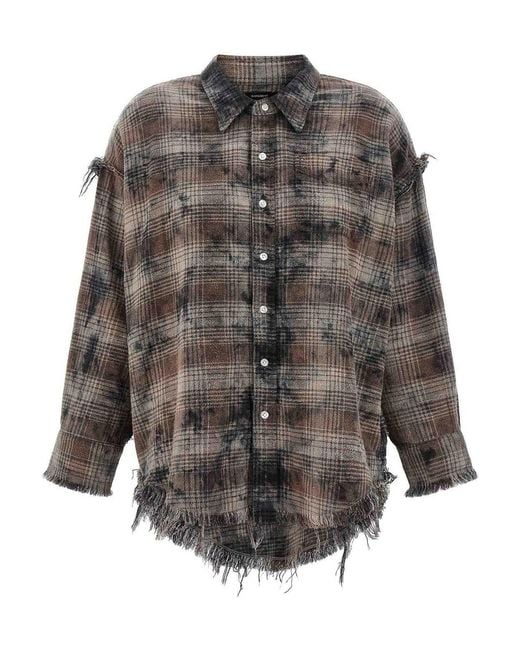 R13 Gray Fringed Shirt