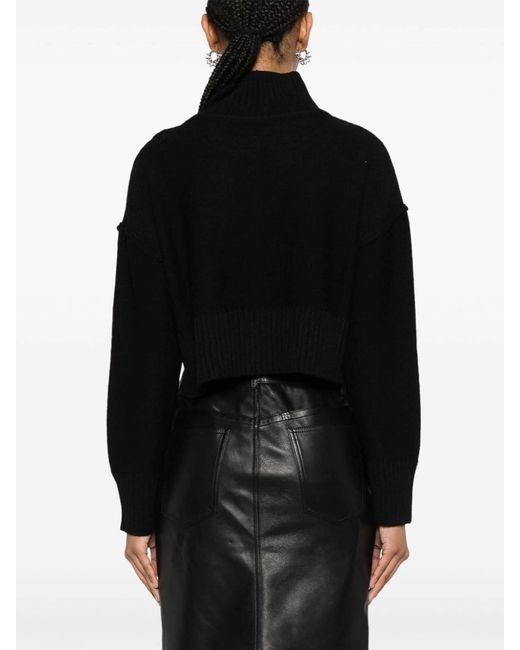 MM6 by Maison Margiela Black Cut-Out Wool Blend Jumper
