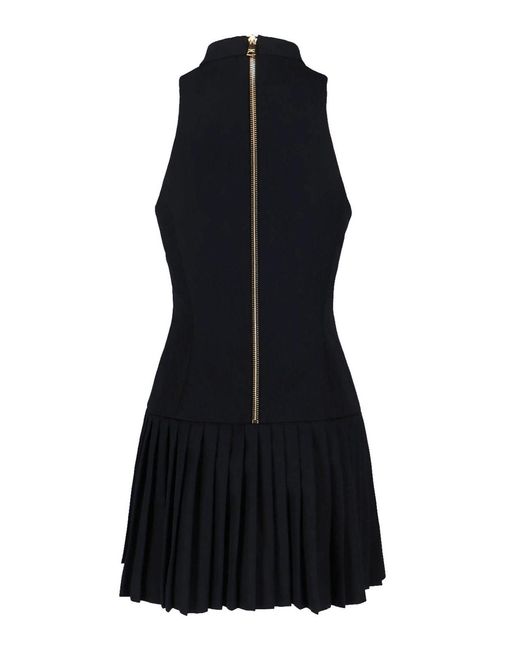 Balmain Black Virgin Wool Mini Dress
