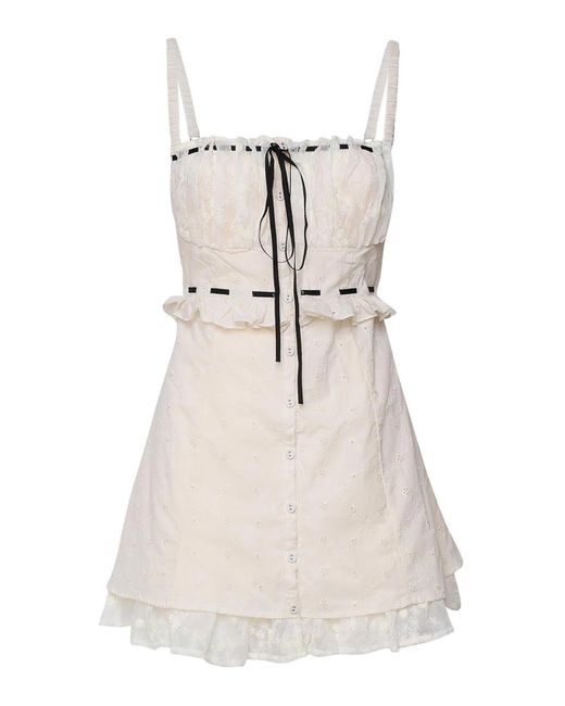 For Love & Lemons White Sora Mini Dress