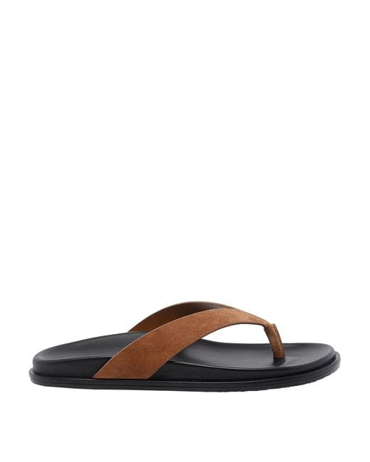 Stuart Weitzman Black And Doe Marykate Thong Sandals