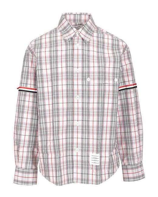 Thom Browne White Oversized Cotton Poplin Shirt for men