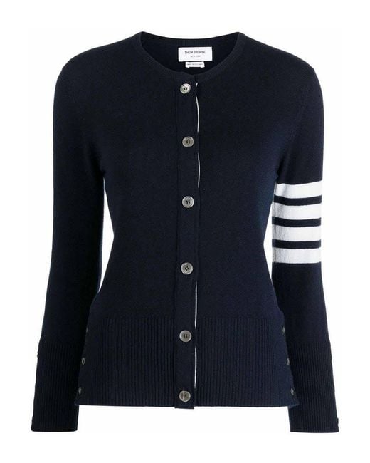 Thom Browne Black 4-Bar Stripe Cardigan