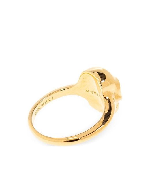 McQueen Metallic Skull Ring