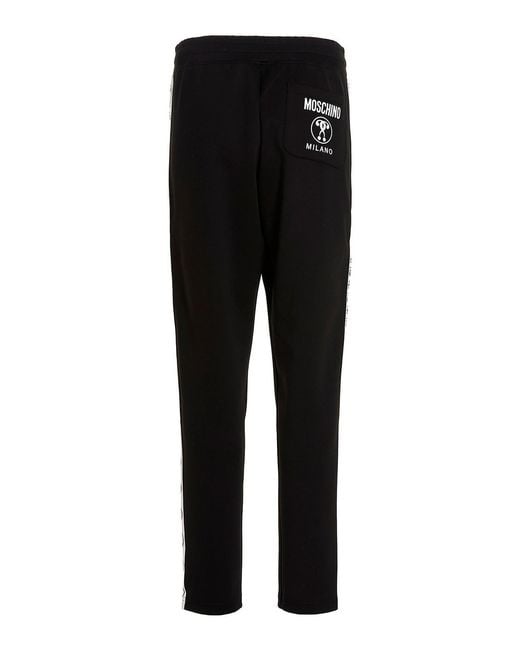 Moschino Black Double Question Mark Joggers for men
