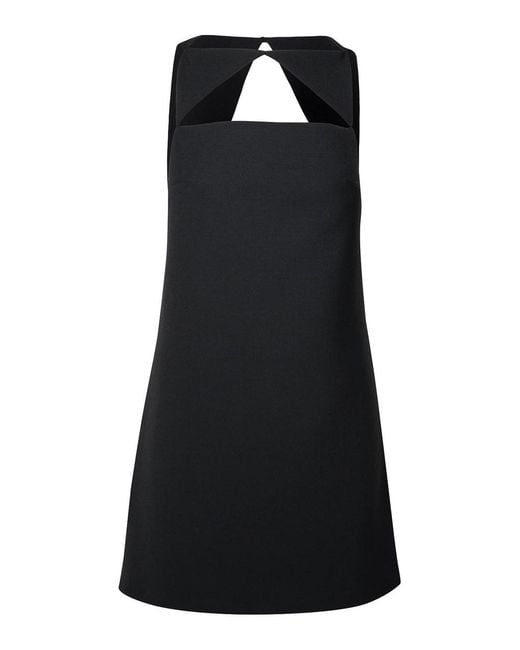 Versace Black Virgin Wool Blend Dress