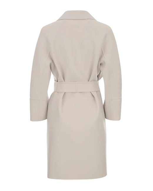 Max Mara White Arona Coat Pale Sand