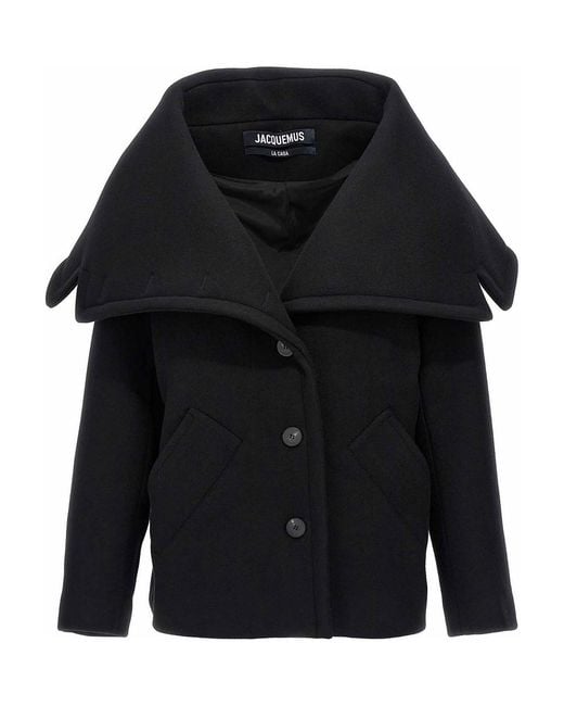 Jacquemus Black Le Caban Caruso' Coat